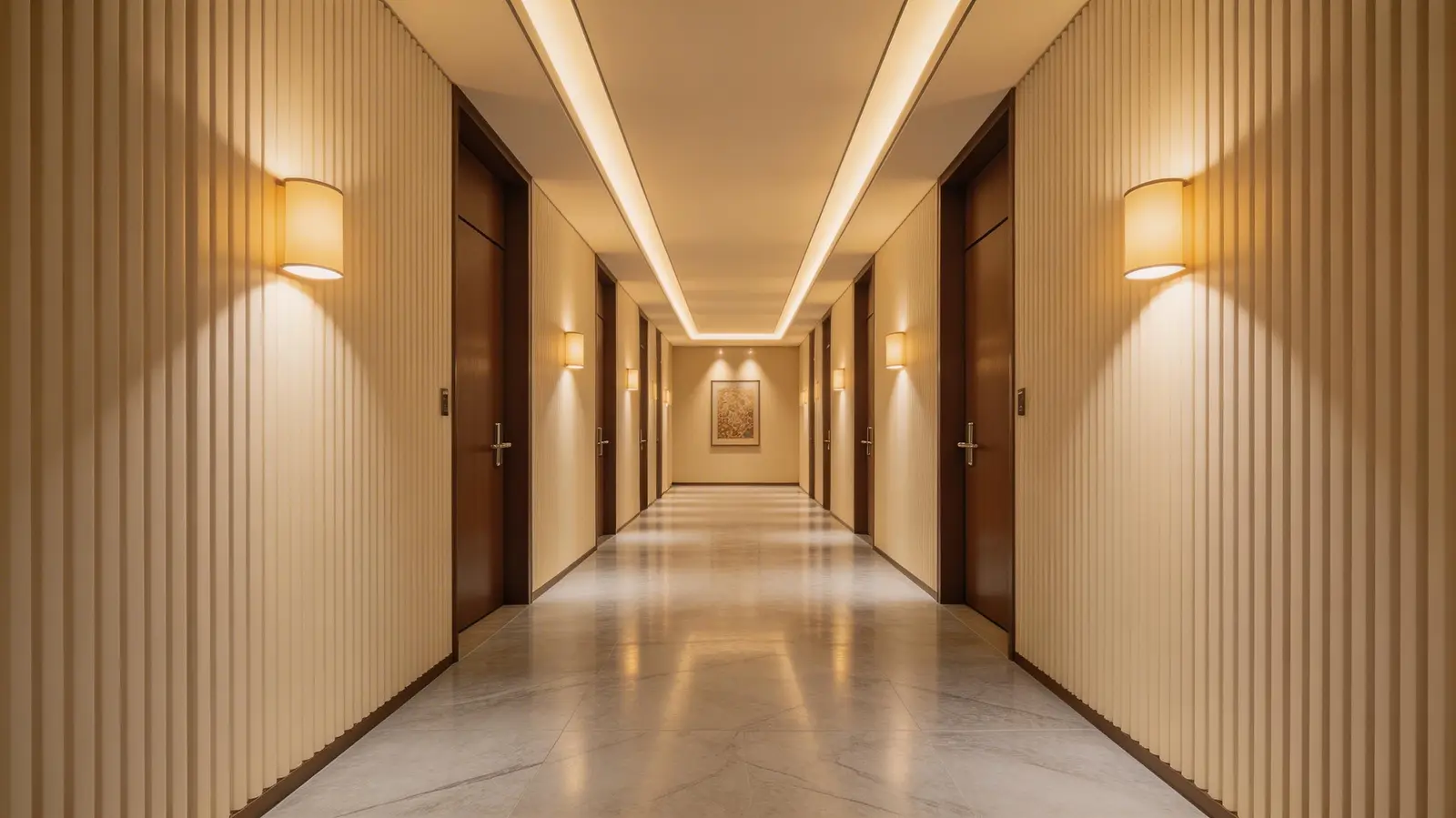 Hotel corridor decorative wall panel application